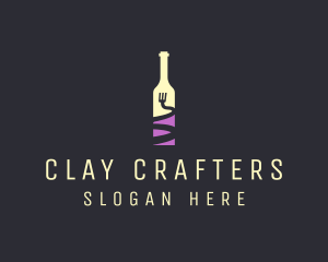 Food Wine Bar Bottle  logo design