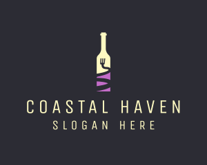 Food Wine Bar Bottle  logo design