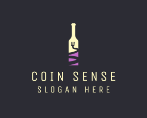 Food Wine Bar Bottle  logo design