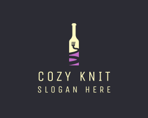 Food Wine Bar Bottle  logo design