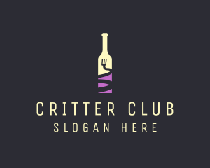 Food Wine Bar Bottle  logo design