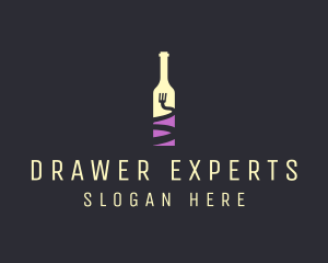 Food Wine Bar Bottle  logo design