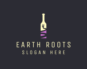 Food Wine Bar Bottle  logo design