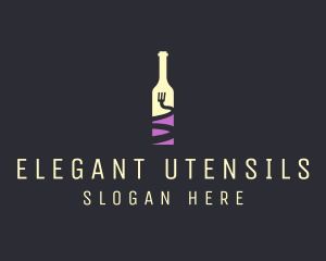 Food Wine Bar Bottle  logo design