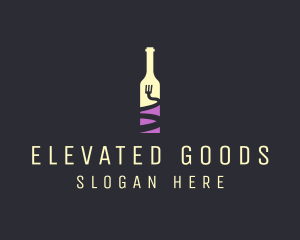 Food Wine Bar Bottle  logo design