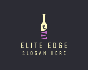 Food Wine Bar Bottle  logo design