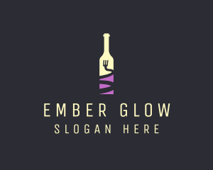 Food Wine Bar Bottle  logo design