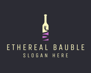 Food Wine Bar Bottle  logo design