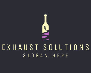 Food Wine Bar Bottle  logo design