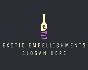 Food Wine Bar Bottle  logo design