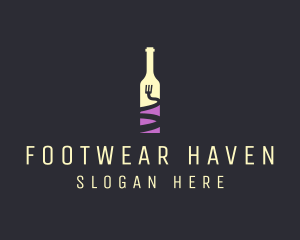 Food Wine Bar Bottle  logo design