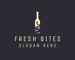 Food Wine Bar Bottle  logo design