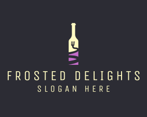 Food Wine Bar Bottle  logo design