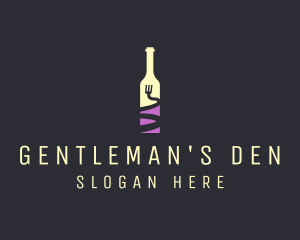 Food Wine Bar Bottle  logo design