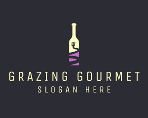 Food Wine Bar Bottle  logo design