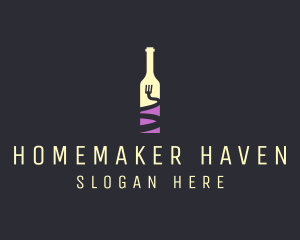 Food Wine Bar Bottle  logo design