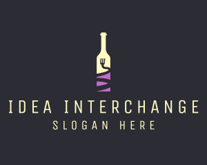 Food Wine Bar Bottle  logo design