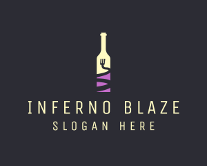 Food Wine Bar Bottle  logo design