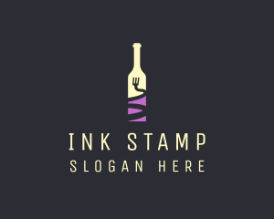 Food Wine Bar Bottle  logo design