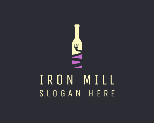 Food Wine Bar Bottle  logo design