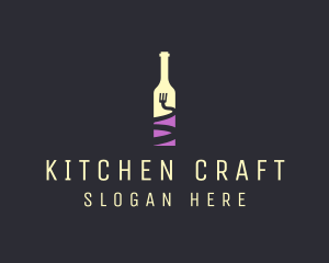 Food Wine Bar Bottle  logo