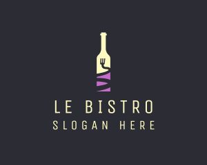 Food Wine Bar Bottle  logo design