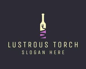 Food Wine Bar Bottle  logo design