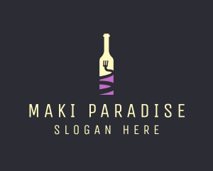 Food Wine Bar Bottle  logo design