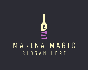 Food Wine Bar Bottle  logo design