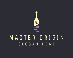 Food Wine Bar Bottle  logo design