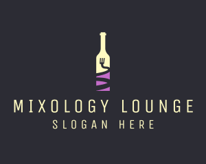 Food Wine Bar Bottle  logo design