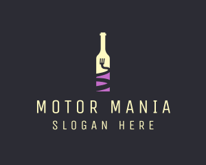 Food Wine Bar Bottle  logo design