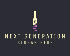 Food Wine Bar Bottle  logo design