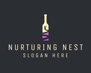 Food Wine Bar Bottle  logo design