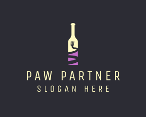 Food Wine Bar Bottle  logo design