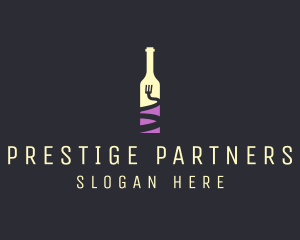 Food Wine Bar Bottle  logo design