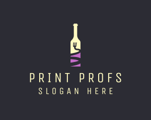 Food Wine Bar Bottle  logo design