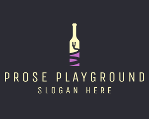 Food Wine Bar Bottle  logo design