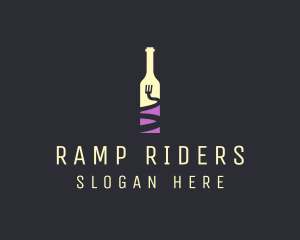 Food Wine Bar Bottle  logo design