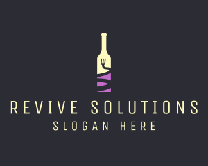 Food Wine Bar Bottle  logo design