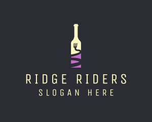 Food Wine Bar Bottle  logo design