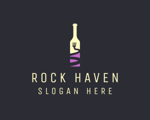 Food Wine Bar Bottle  logo design