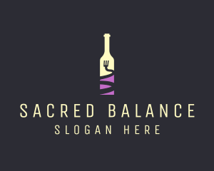 Food Wine Bar Bottle  logo design