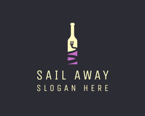 Food Wine Bar Bottle  logo design