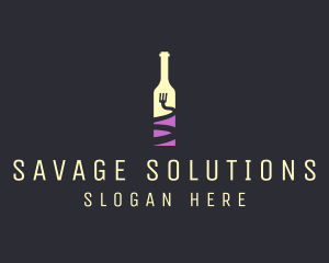 Food Wine Bar Bottle  logo design