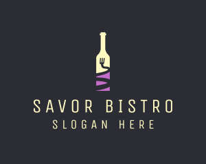 Food Wine Bar Bottle  logo design