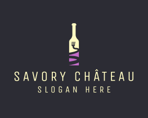 Food Wine Bar Bottle  logo design