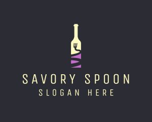 Food Wine Bar Bottle  logo design