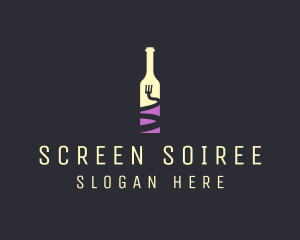 Food Wine Bar Bottle  logo design