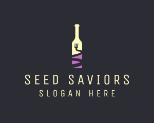 Food Wine Bar Bottle  logo design